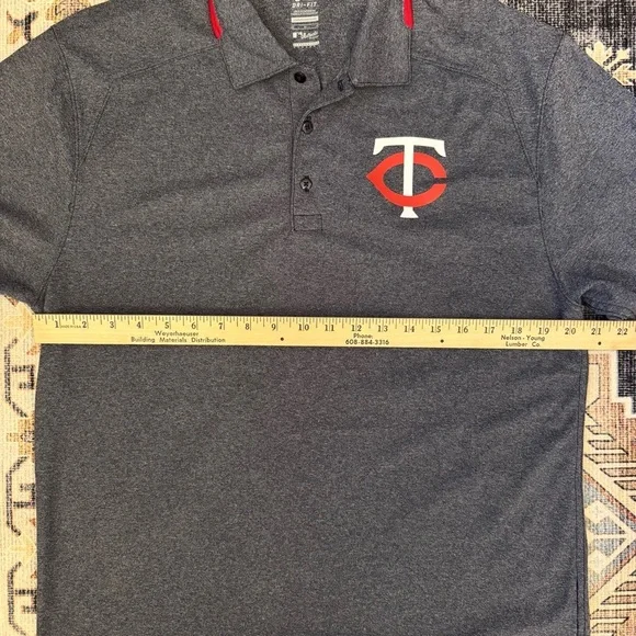 Nike Dri-fit Minnesota Twins MLB Heathered Blue Polo Shirt Mens Size Medium - Picture 9 of 11